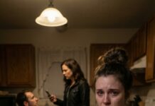 “Mom was right—I never should’ve gotten involved with someone like you!” my husband snarled, jabbing a finger at the door. “Take the baby and get out!” I clutched my son tighter, my heart pounding—until Emily stepped forward and smiled, cold as ice. “You really don’t remember me, do you?” One minute later, he was on his knees, choking out, “Please… I’ll do anything.” And that’s when I saw what she pulled from her pocket… and realized the nightmare had just begun.