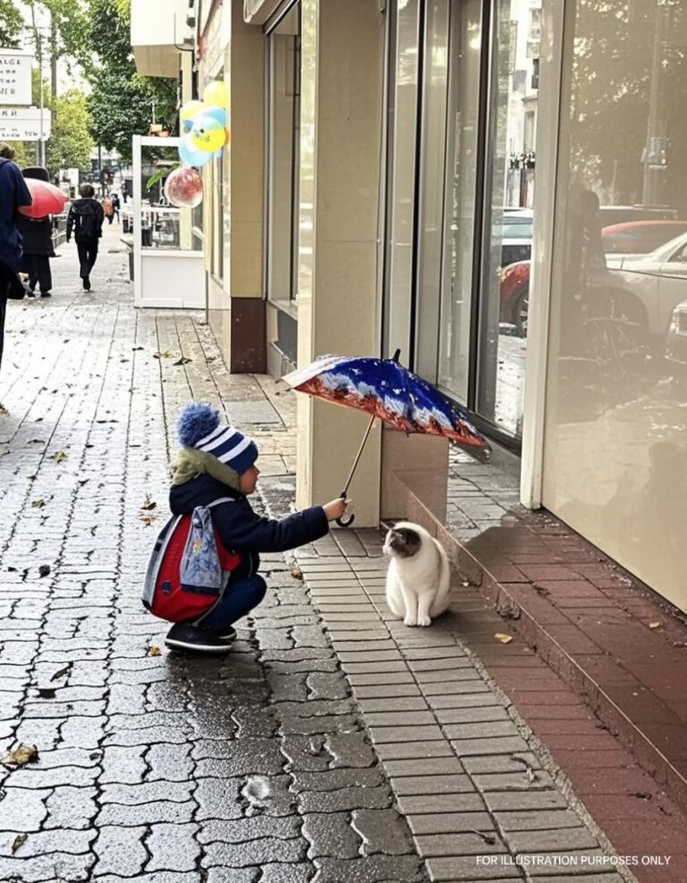 Little Boy Gave His Umbrella To A Stray Cat—And That’s Not Even The Part That Got Me