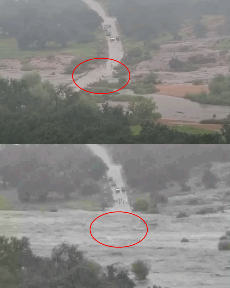 Horrifying timelapse footage shows just how quickly Texas flash flood happened as search continues for missing girls