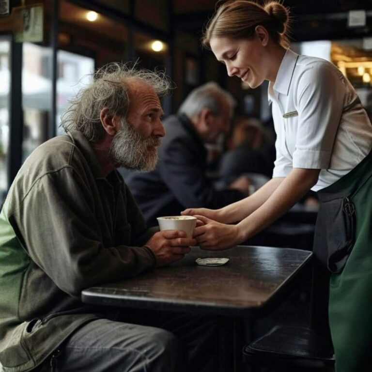 A sweet waitress covered the cost of an old guy’s coffee. Little did she know what was about to go down…