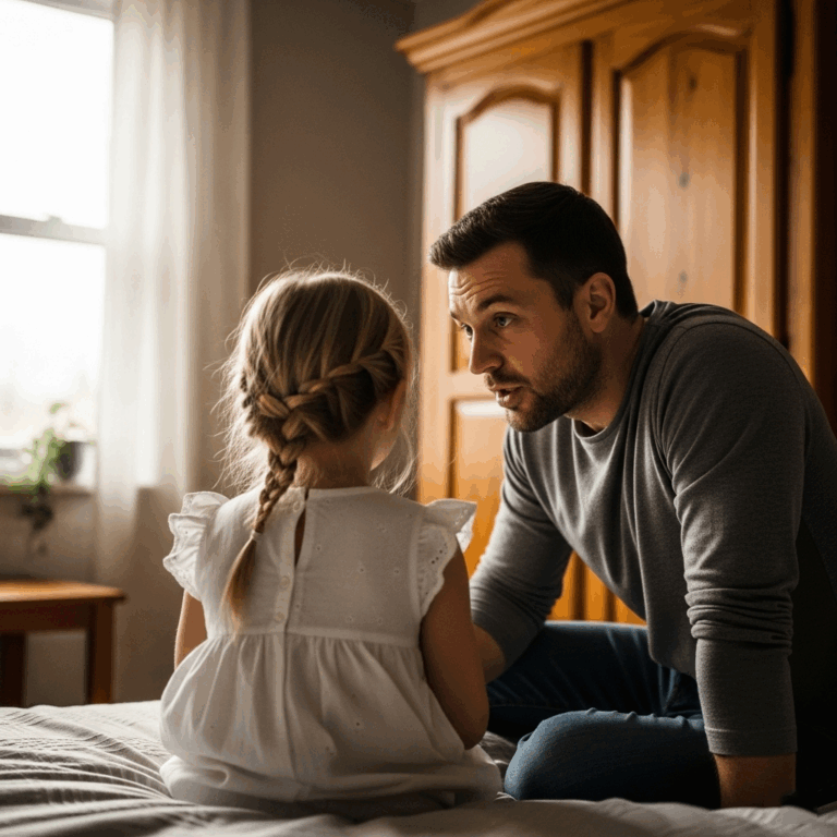 Daddy, please don’t leave me alone with the new mommy… she does bad things when you’re not here.” Hiding in the closet, the father stood frozen—paralyzed by the horrifying scene unfolding before his eyes.