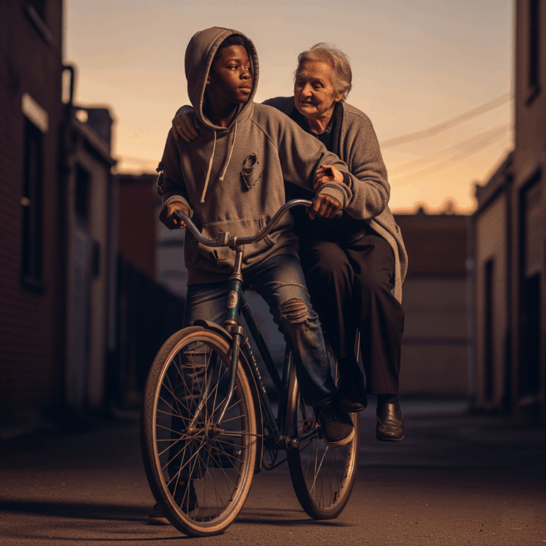 “Everyone Ignored the Lost Old Woman—Until a Teenager on a Rusty Bike Took Her Home”