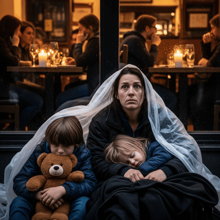 THEY HUDDLED UNDER PLASTIC IN THE RAIN ☔ WHILE WE ORDERED WINE INSIDE