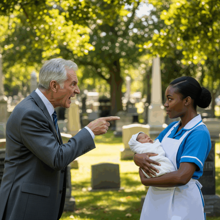 Billionaire visits his son’s grave and finds a Black waitress crying with a baby – he is SHOCKED!