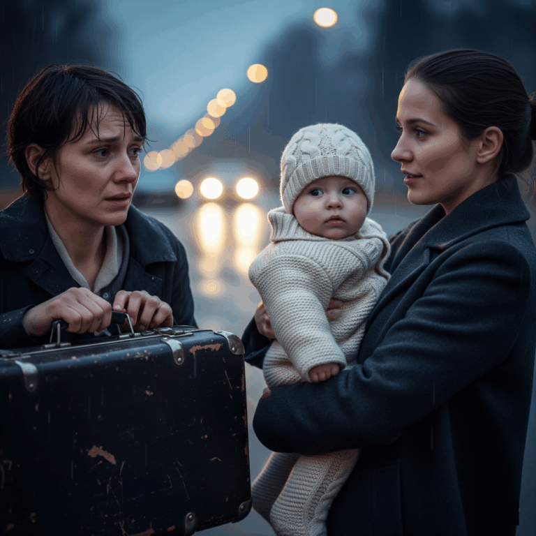 “She handed me a baby and a bag of cash on the street — 16 years later, I found out he was the secret heir to a billionaire…”