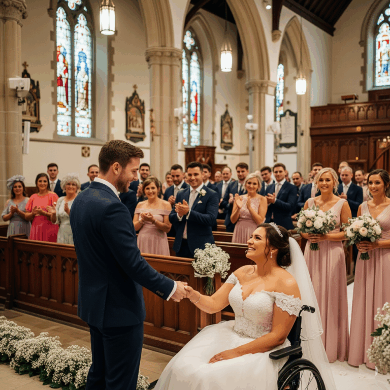 “She couldn’t walk down the aisle… but what her groom did left everyone speechless!”