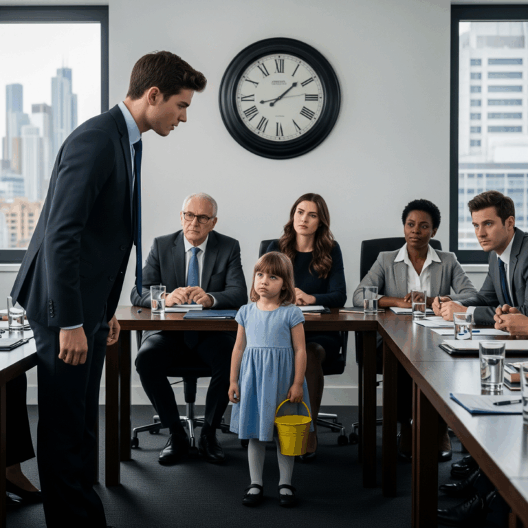 A millionaire CEO was moments from losing it all — until the janitor’s 7-year-old daughter walked in and changed everything! What happened next made even billionaires fall silent.