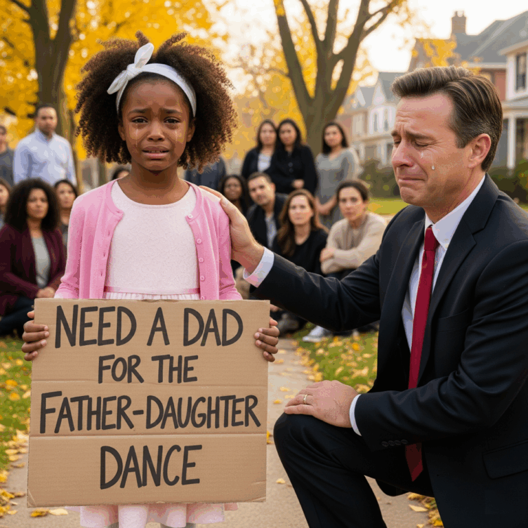Billionaire Sees Black Girl Crying, Holding Sign: “Need a Dad for the Father-Daughter Dance”