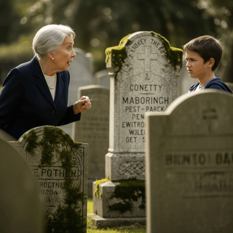 Visiting her son’s grave, a millionaire woman was shocked to see a child who looked EXACTLY like her son at the grave.