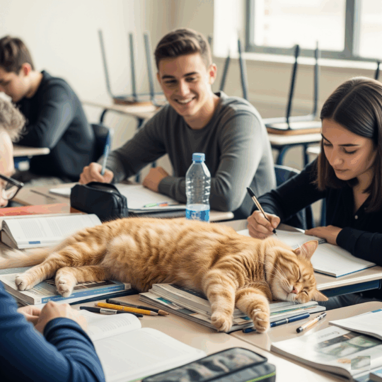“This cat came to campus EVERY DAY for 15 years. Students called him Professor Meow!”