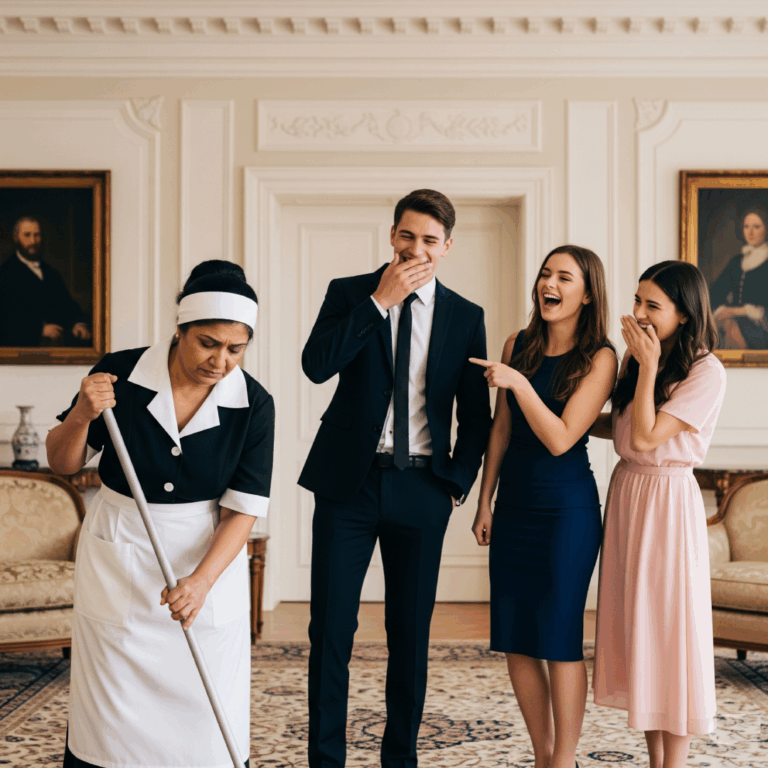 The maid they treated badly was actually the real owner of the mansion.