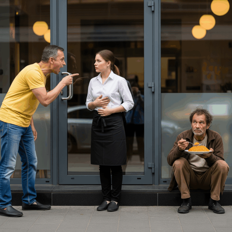 Every day, a poor waitress secretly gives a homeless man free food — until the restaurant owner catches her and becomes furious with her. But when the homeless man finally reveals his true identity, the entire restaurant falls silent in shock.