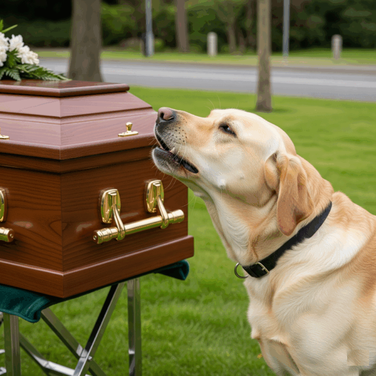 Dog Barks at Coffin at Funeral, Curious Son Checks Inside and Discovers It’s Empty