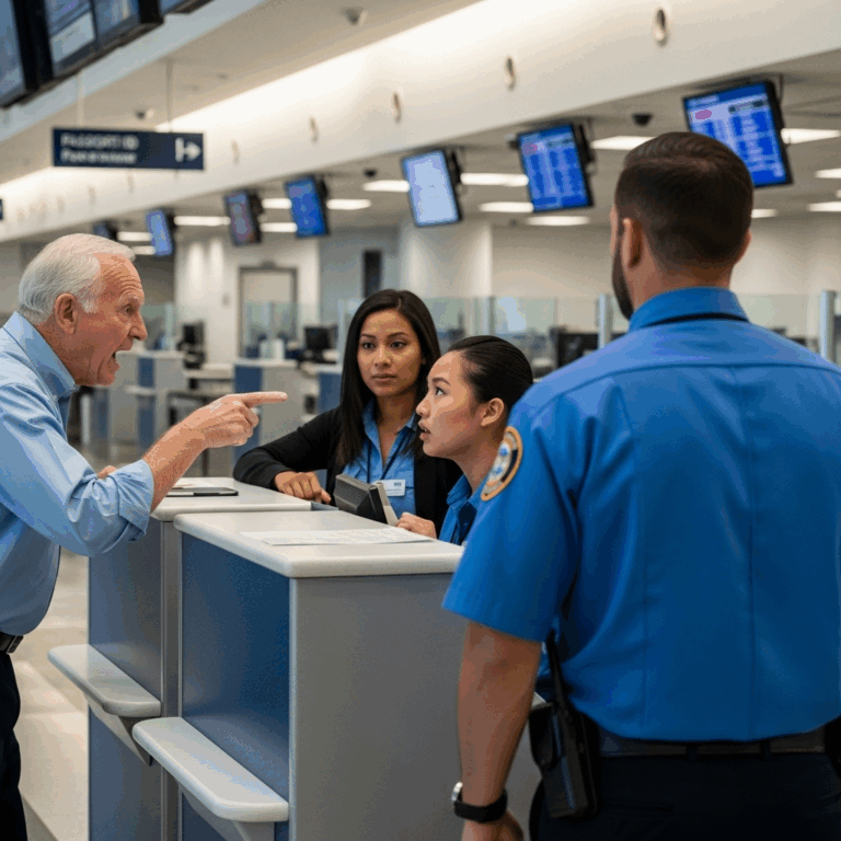 Rude man insults a woman at the airport not knowing he’ll soon deeply regret it
