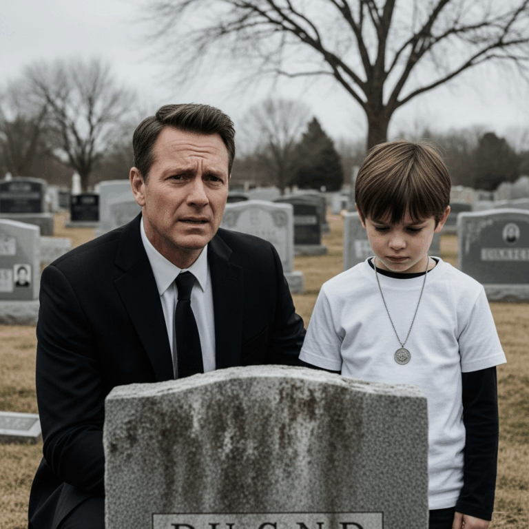 Visiting Wife’s Grave, Billionaire Shocked When Seeing His 10-Year-Old Necklace Around the Child’s Neck