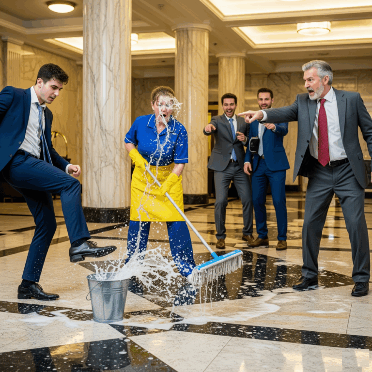 Rich Man’s Arrogant Son Kicked the Maid’s Bucket—Then Froze When He Learned Who She Really Was