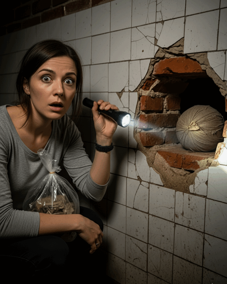 My husband would lock himself in the bathroom every evening for two hours: one night I took a flashlight, went to check, and behind the tiles I found a hole – and inside were strange bags…
