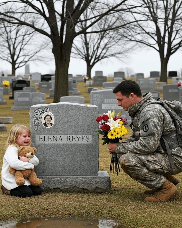 A Soldier Froze When He Saw A Little Girl Crying At His Wife’s Grave… When He Learned Why, He Cried…