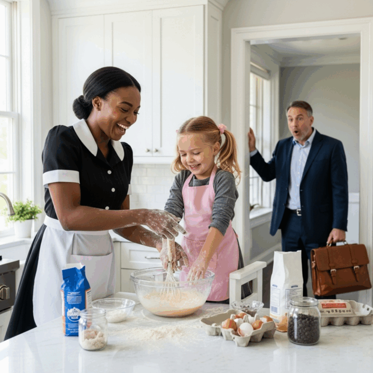 Millionaire Returns Home and Is Shocked to See New Black Maid and Only Girl in the Kitchen