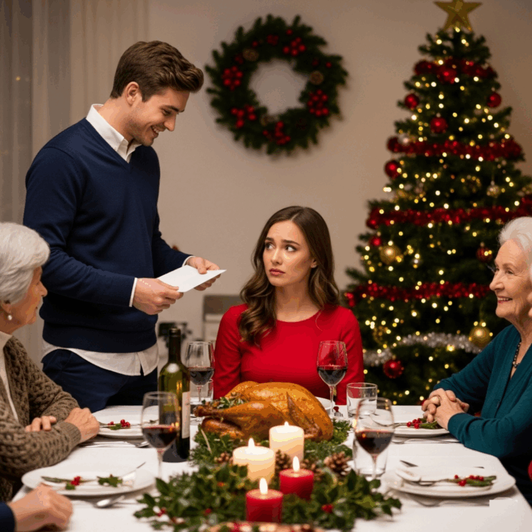 He Thought I’d Cry When He Served Me Divorce Papers at Christmas Dinner — But I Came Prepared…