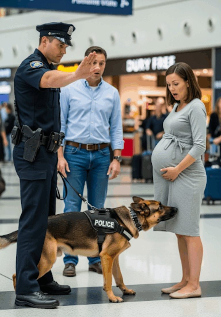 Pregnant Woman Stopped by Barking K9 German Shepherd… What Police Discover Is Shocking!
