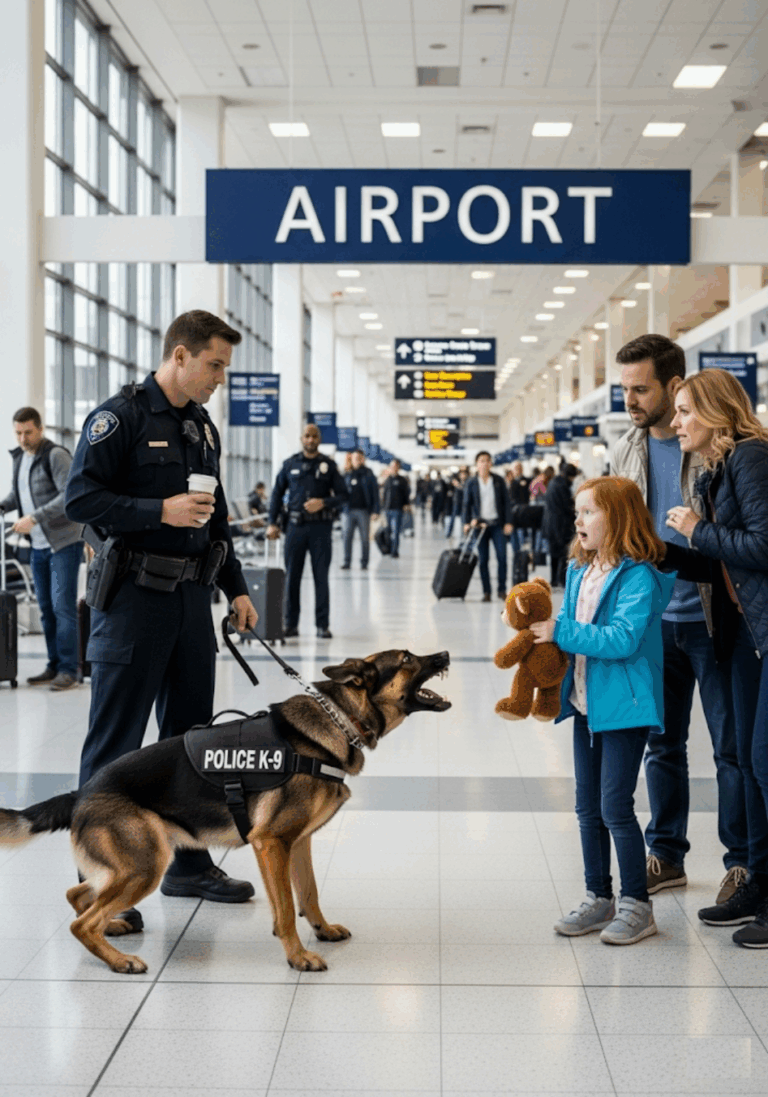 The airport dog wouldn’t stop barking at her stuffed toy… minutes later, a long-hidden family secret