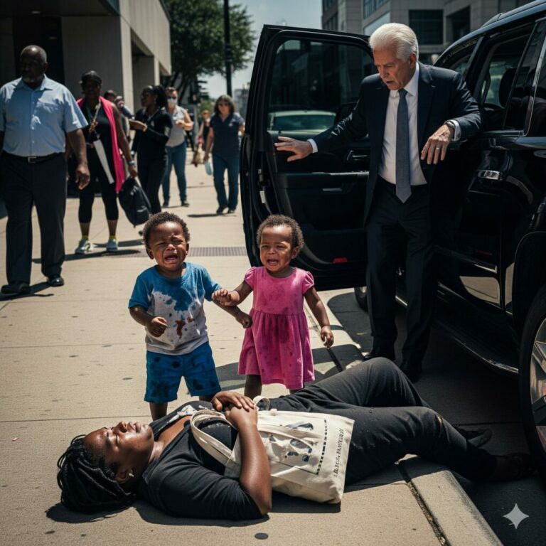 Homeless black woman collapsed on the side of the road, her two-year-old twins cried in despair just as a billionaire passed by and the ending…