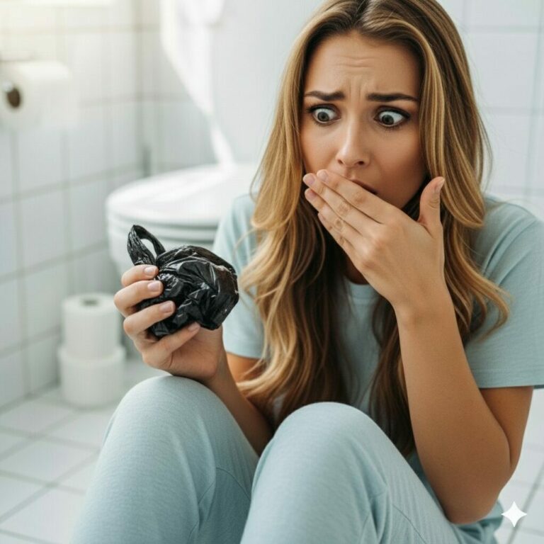 While my husband was not at home, my father-in-law told me to take a hammer and break the tile behind the toilet: behind the tile, I saw a hole, and …