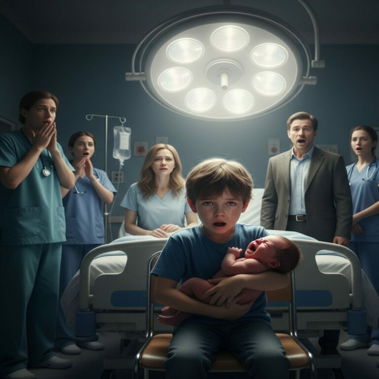 The stillborn baby was placed in his older brother’s arms, seconds later, a cry echoes loudly!