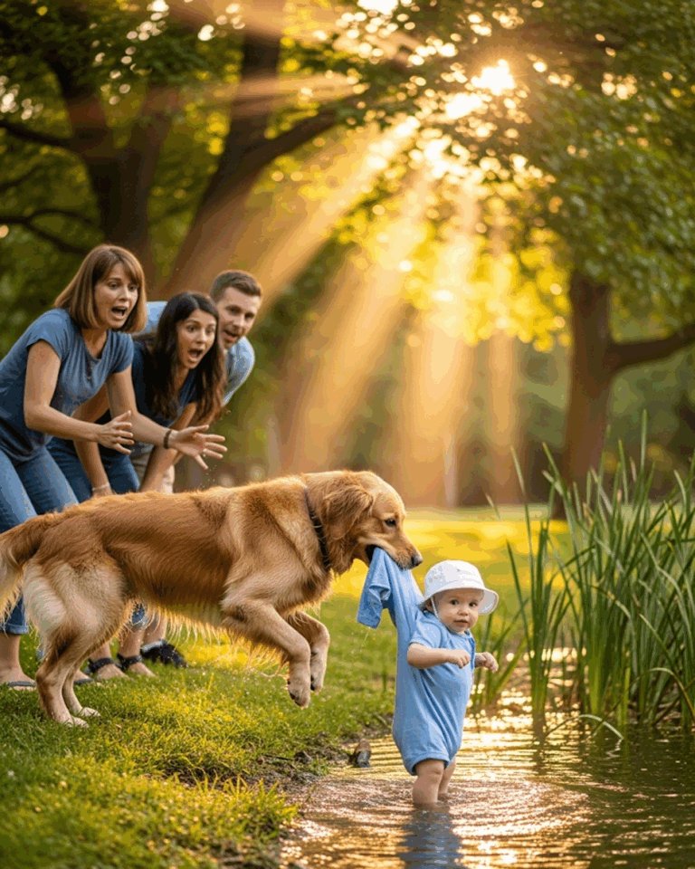 Just 1 minute of carelessness from the nanny, the baby fell into danger but the stray dog ​​did something unexpected…