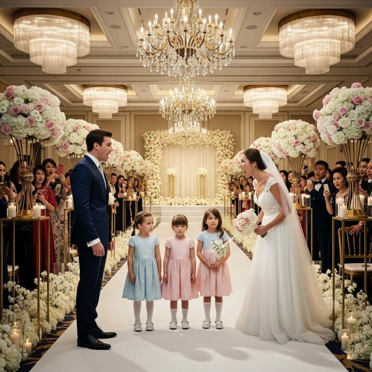 “STOP THE WEDDING!” Triplet Girls Interrupt Billionaire’s Wedding — Groom Realises They’re…