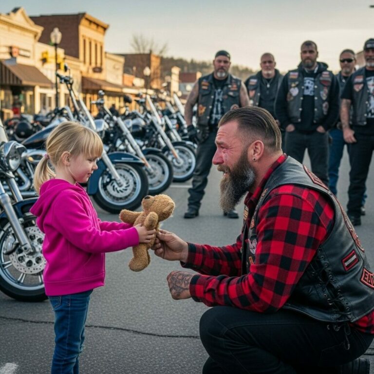 My little one approached the fiercest biker and said something that brought him to tears…