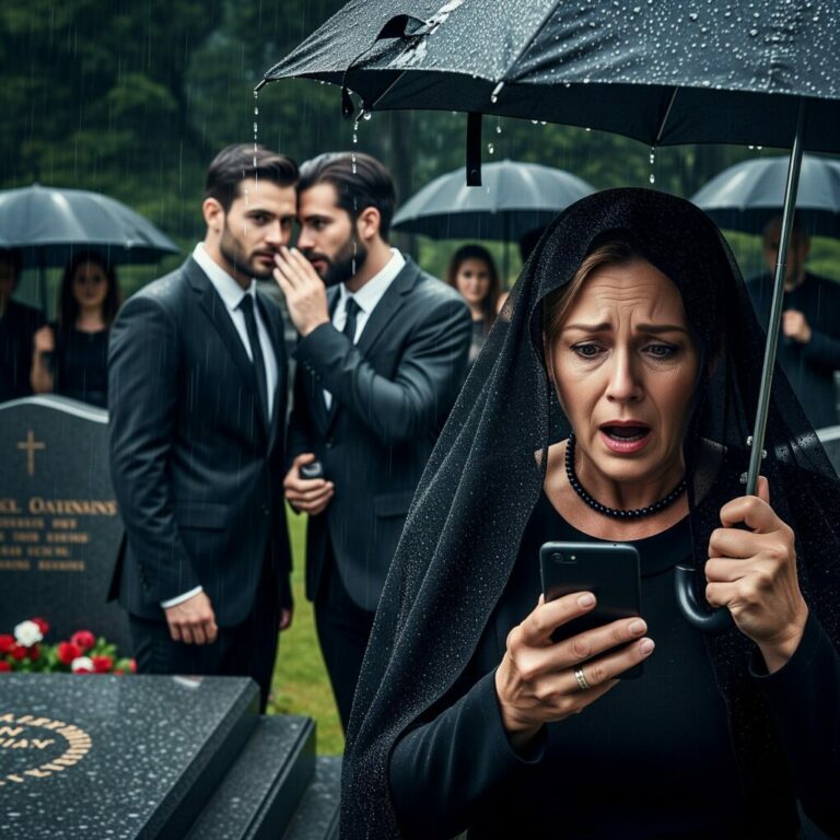 At my husband’s funeral, I got a text from an unknown number: “I’m alive. Don’t trust the children.” I thought it was a cruel prank.