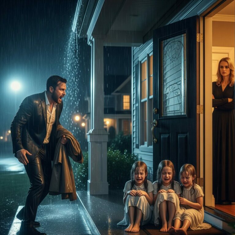 He Came Home Unannounced and Found His Triplets Abandoned by His New Wife in the rain…
