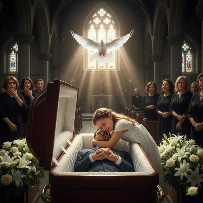 Little Girl Hugs Her Dead Father in the Coffin — What Happens Next Will Shock Everyone…