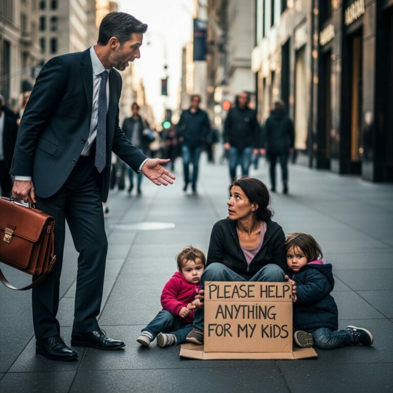 MILLIONAIRE SEES A BEGGAR WITH TWO CHILDREN AND RECOGNIZES HER. WHAT HE DID LEAVES EVERYONE SHOCKED…