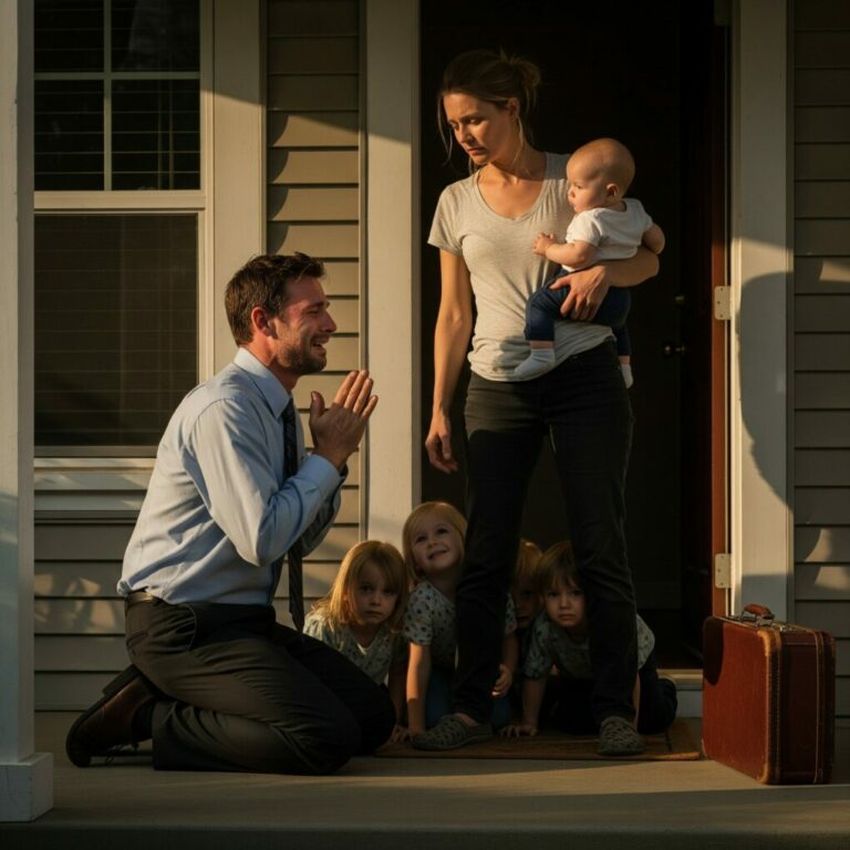 After I Gave Birth to 4 Children, My Husband Walked Out Because He Hated How I Looked — Just Days Later, Karma Brought Him Back to My Door on His Knees…