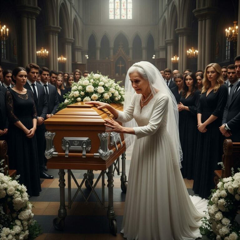 The woman walked straight to my father’s casket, placed a trembling hand on the wood, “You finally got to see me in white, Daniel.” Then she began to tell a story that would tear my entire family apart…