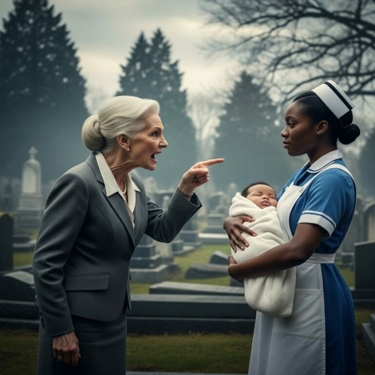 Billionaire Visits Her Son’s Grave And Finds A Black Waitress Crying With A Child – She Was SHOCKED!…