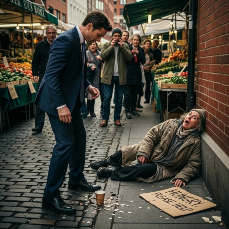 Millionaire kicks a poor beggar in the market not knowing that she is the lost mother he has been searching for years…