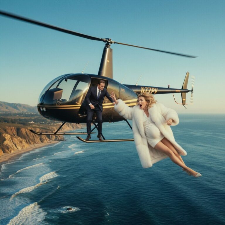 Husband Pushes Pregnant Billionaire Wife Off Helicopter To Take Property, But Unexpectedly She Was Prepared…