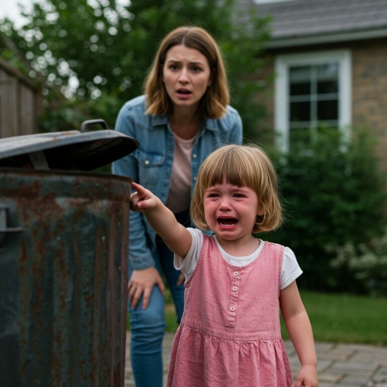 THE CHILD KEPT POINTING AT THE TRASH CAN AND CRYING, THE MOTHER WAS HORRIFIED WHEN SHE DISCOVERED…