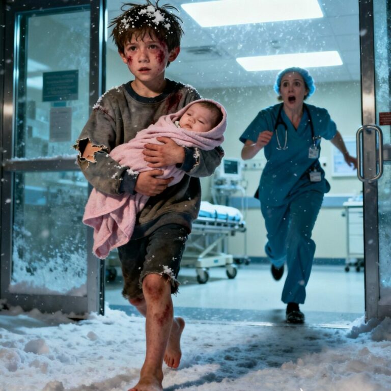 A bruised 7 year old boy walked into the ER carrying his baby sister—and what he said broke hear…