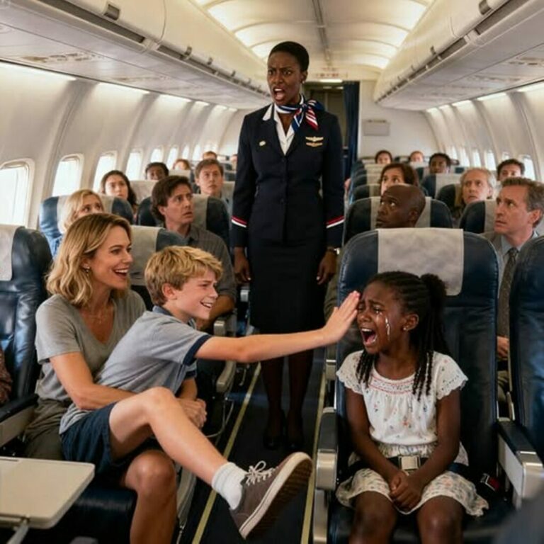 “He’s just a child — the problem is that Black monkey!” The entire cabin froze when those words left her mouth. But what the angry mother didn’t know was that her outburst would go viral within hours—and destroy her life and her son’s future forever…