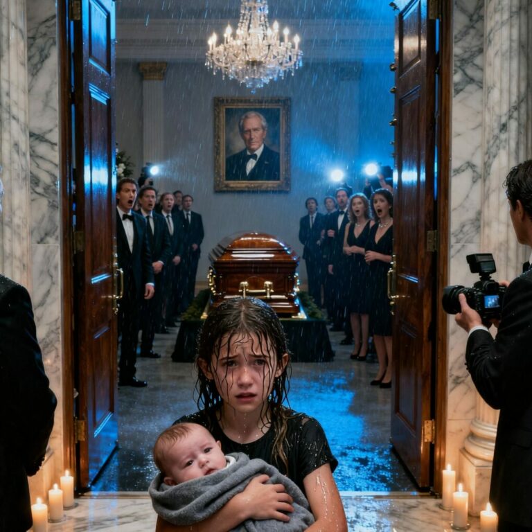 The Girl Who Burst Into the Millionaire’s Funeral Holding a Child—and Said Something That Shook the Whole Family…