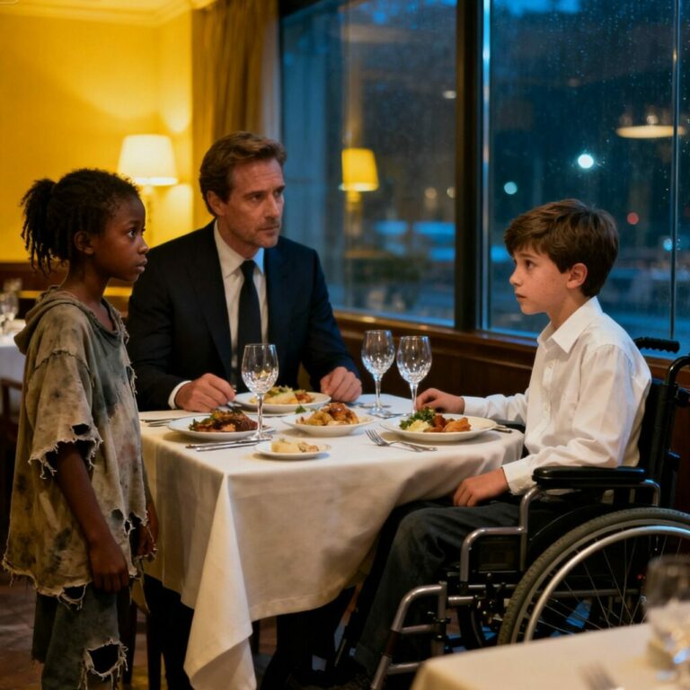 “Feed me and I’ll heal your son,” the girl said softly, standing beside the restaurant table…