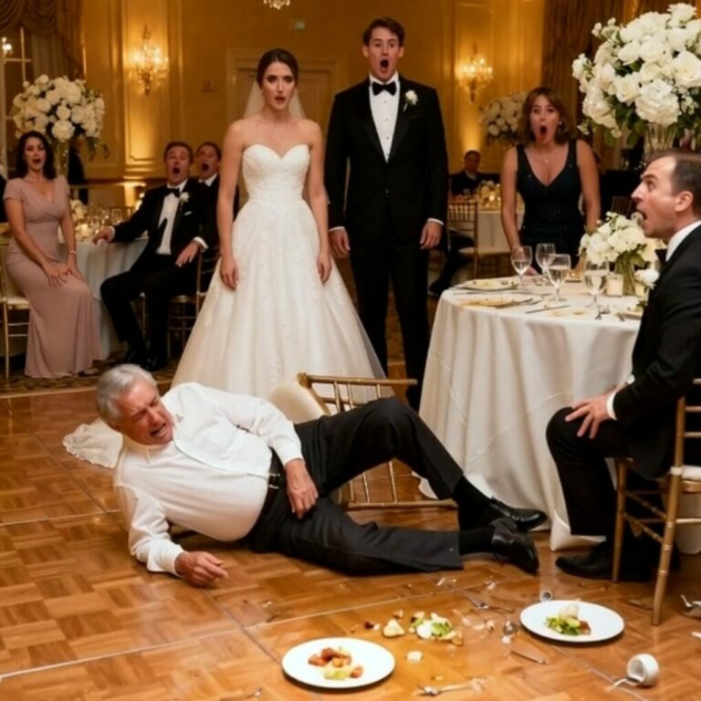 At my only son’s wedding, my new daughter-in-law tried to seat me with the caterers. When I quietly took my rightful place beside my family, she smiled—and pulled the chair out from under me in front of everyone. What she didn’t know was that her father had just walked in and saw everything…