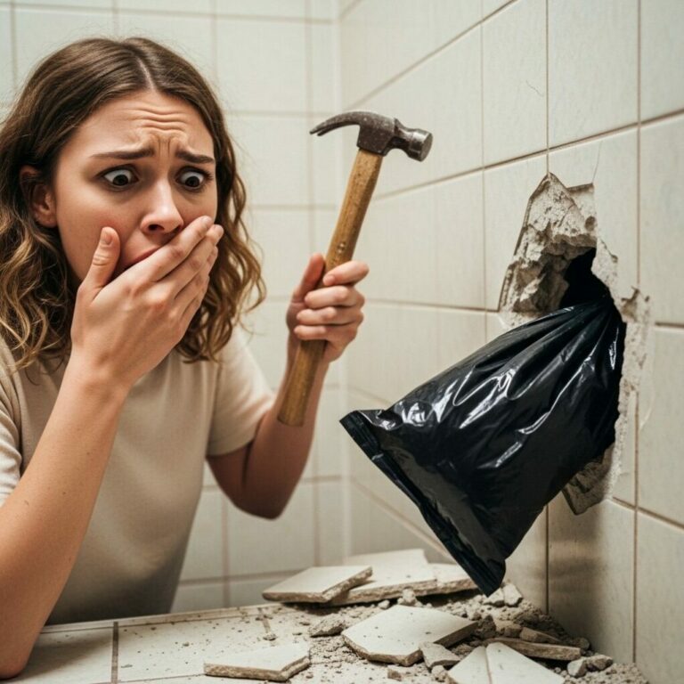 While my husband was not at home, my father-in-law told me to take a hammer and break the tile behind the toilet: behind the tile, I saw a hole, and in that hole, something horrifying was hidden 😱😱😱