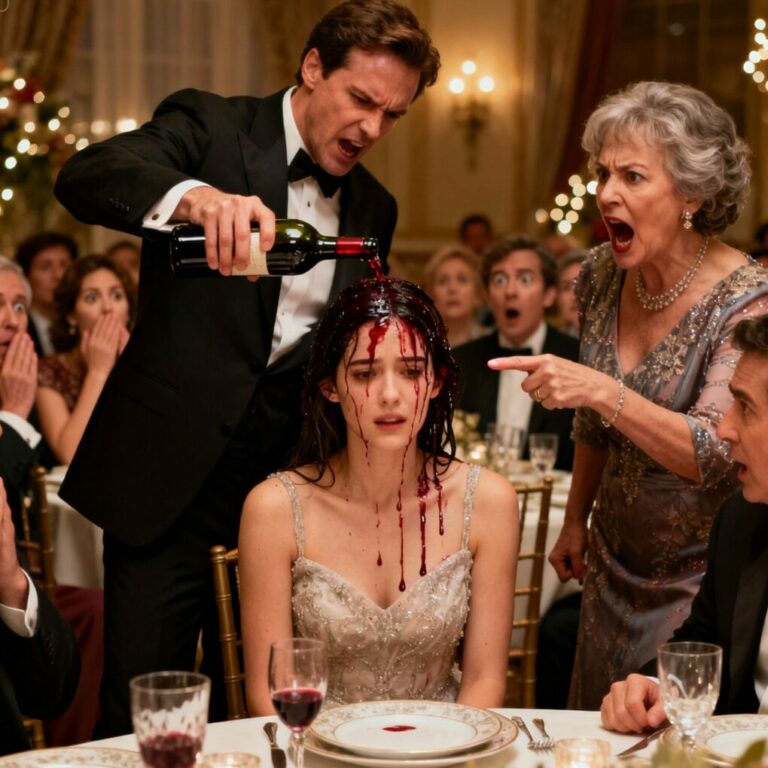 “My Husband Poured Wine on My Head at Dinner — His Mother Laughed… But They Never Expected What I Did Next 😱🍷”