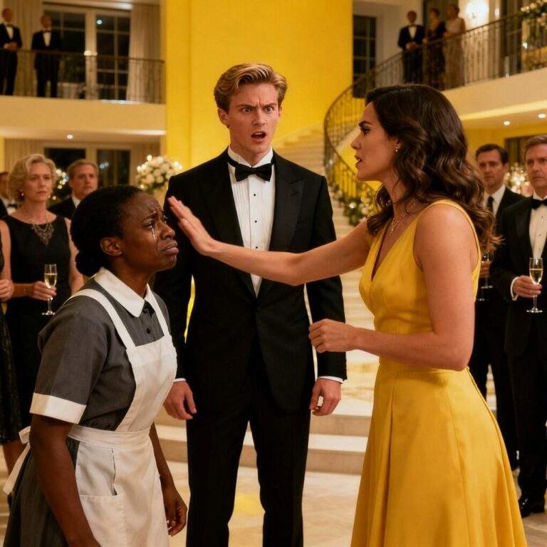 When millionaire Ethan Brooks caught his elegant fiancée mocking a poor Black maid during their engagement party, he had to choose between love and conscience — and his next move changed every life in that room…